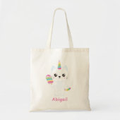 かわいいユニコーン猫パーソナライズされた- Kids Tote Bag トートバッグ (正面)