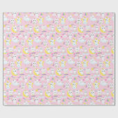 かわいいユニコーン猫ライトピンク色 ラッピングペーパー (フラット)