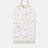 かわいいユニコーン猫レインボーガールバースデーパーティーの特典 ギフトタグ (裏面)