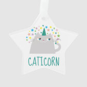 かわいいユニコーン猫 オーナメント (裏面)