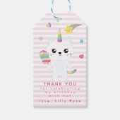 かわいいユニコーン猫 – キッズ誕生日ありがとう ギフトタグ (正面)