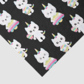 かわいいユニコーン猫 黒パターン 薄葉紙 (詳細)