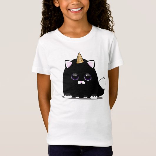 かわいいユニコーン猫 Tシャツ (正面)
