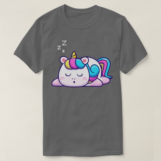 かわいいユニコーン眠り(1) Tシャツ (デザイン正面)