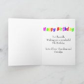 かわいいユニコーン第5誕生日 カード (内部)