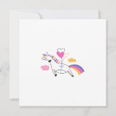 かわいいユニコーン編集可能カラーキッズバレンタインデー ノートカード (裏面)