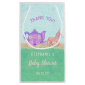 かわいいユニコーン茶パーティー赤ちゃんシャワーありがとう スモールペーパーバッグ (裏面)