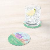 かわいいユニコーン茶パーティー赤ちゃんシャワー戦車 ペーパーコースター (インサイチュ)