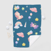 かわいいユニコーン虹のハートバルーン星模様 ゴルフタオル (インサイチュ)