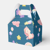 かわいいユニコーン虹のハートバルーン星模様 フェイバーボックス (裏面サイド)