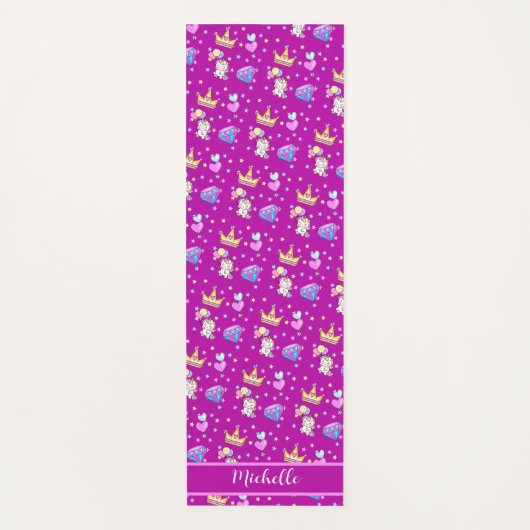 かわいいユニコーン虹の子供スタイリッシュ誕生パーティー ヨガマット (正面)