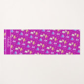 かわいいユニコーン虹の子供スタイリッシュ誕生パーティー ヨガマット (正面(横))