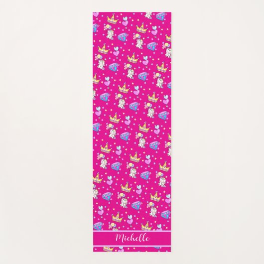 かわいいユニコーン虹の子供スタイリッシュ誕生パーティー ヨガマット (正面)