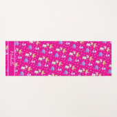 かわいいユニコーン虹の子供スタイリッシュ誕生パーティー ヨガマット (正面(横))