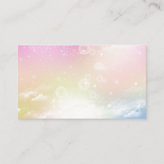 かわいいユニコーン虹の本ベビー エンクロージャーカード (裏面)