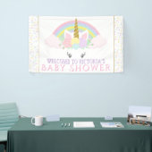 かわいいユニコーン虹の赤ちゃんシャワーのバナー 横断幕 (トレードショー)