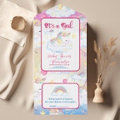 かわいいユニコーン虹の赤ちゃんシャワー オールインワン招待状