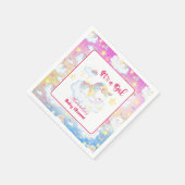 かわいいユニコーン虹の赤ちゃんシャワー スタンダードカクテルナプキン (角)