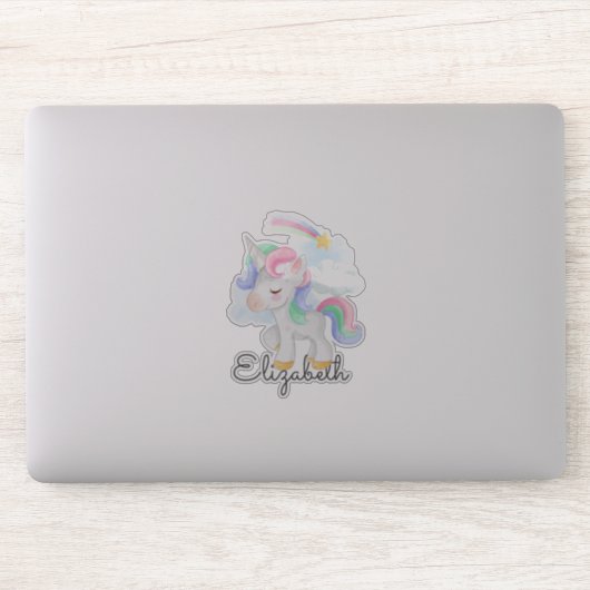 かわいいユニコーン虹スター シール (コンピューター)