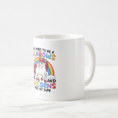 かわいいユニコーン虹面白い コーヒーマグカップ (正面右)