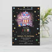 かわいいユニコーン裏庭の映画の夜の誕生日パーティー 招待状 (スタンド正面)