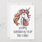 かわいいユニコーン誕生日カード 招待状 (正面)