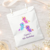 かわいいユニコーン誕生日パーティーの好意バッグ フェイバーバッグ (クリップ留めされた状態)