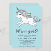 かわいいユニコーン赤ちゃんシャワー招待状 招待状 (正面/裏面)