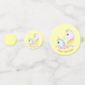 かわいいユニコーン赤ちゃんシャワー コンフェッティ (正面)