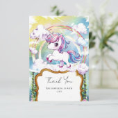 かわいいユニコーン赤ちゃんシャワー サンキューカード (スタンド正面)