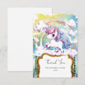 かわいいユニコーン赤ちゃんシャワー サンキューカード (正面/裏面)