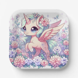 かわいいユニコーン赤ちゃんシャワー ペーパープレート