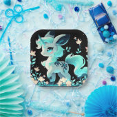 かわいいユニコーン赤ちゃんシャワー ペーパープレート (パーティー)