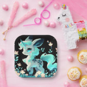 かわいいユニコーン赤ちゃんシャワー ペーパープレート (パーティー)