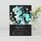 かわいいユニコーン赤ちゃんシャワー 招待状 (スタンド正面)