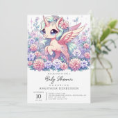 かわいいユニコーン赤ちゃんシャワー 招待状 (スタンド正面)