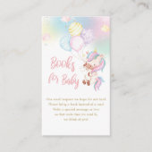 かわいいユニコーン赤ちゃん女の子シャワー本ベビー エンクロージャーカード (正面)