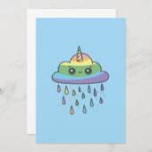 かわいいユニコーン雲 招待状 (正面/裏面)