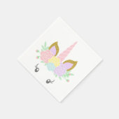 かわいいユニコーン顔ベビーシャワーナプキンス スタンダードカクテルナプキン (角)