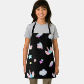 かわいいユニコーン顔レインボーグラデーション誕生日パーティー エプロン (インサイチュ)