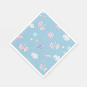 かわいいユニコーン顔レインボーグラデーション誕生日パーティー スタンダードランチョンナプキン (角)