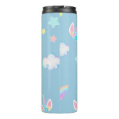 かわいいユニコーン顔レインボーグラデーション誕生日パーティー タンブラー (裏面)