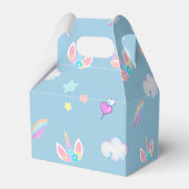 かわいいユニコーン顔レインボーグラデーション誕生日パーティー フェイバーボックス (裏面サイド)