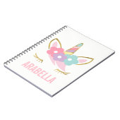 かわいいユニコーン顔 ノートブック (左側)
