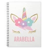 かわいいユニコーン顔 ノートブック (正面)