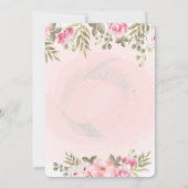 かわいいユニコーン顔、フローラベビーシャワー招待状 招待状 (裏面)