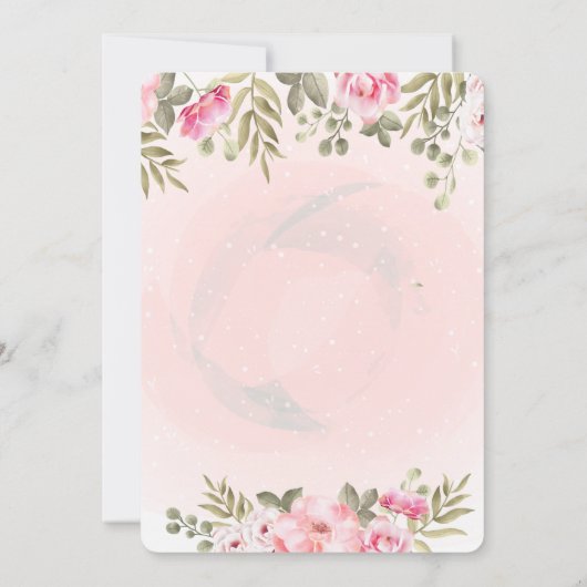 かわいいユニコーン顔、フローラベビーシャワー招待状 招待状 (裏面)