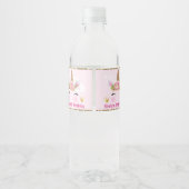 かわいいユニコーン顔&金ゴールドグリッター誕生日 ペットボトルラベル (裏面)