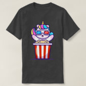 かわいいユニコーン食べのポップコーン Tシャツ (デザイン正面)
