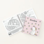 かわいいユニコーン食べ物のカップケーキピンクパーソナライズされた ノートブック (内部)